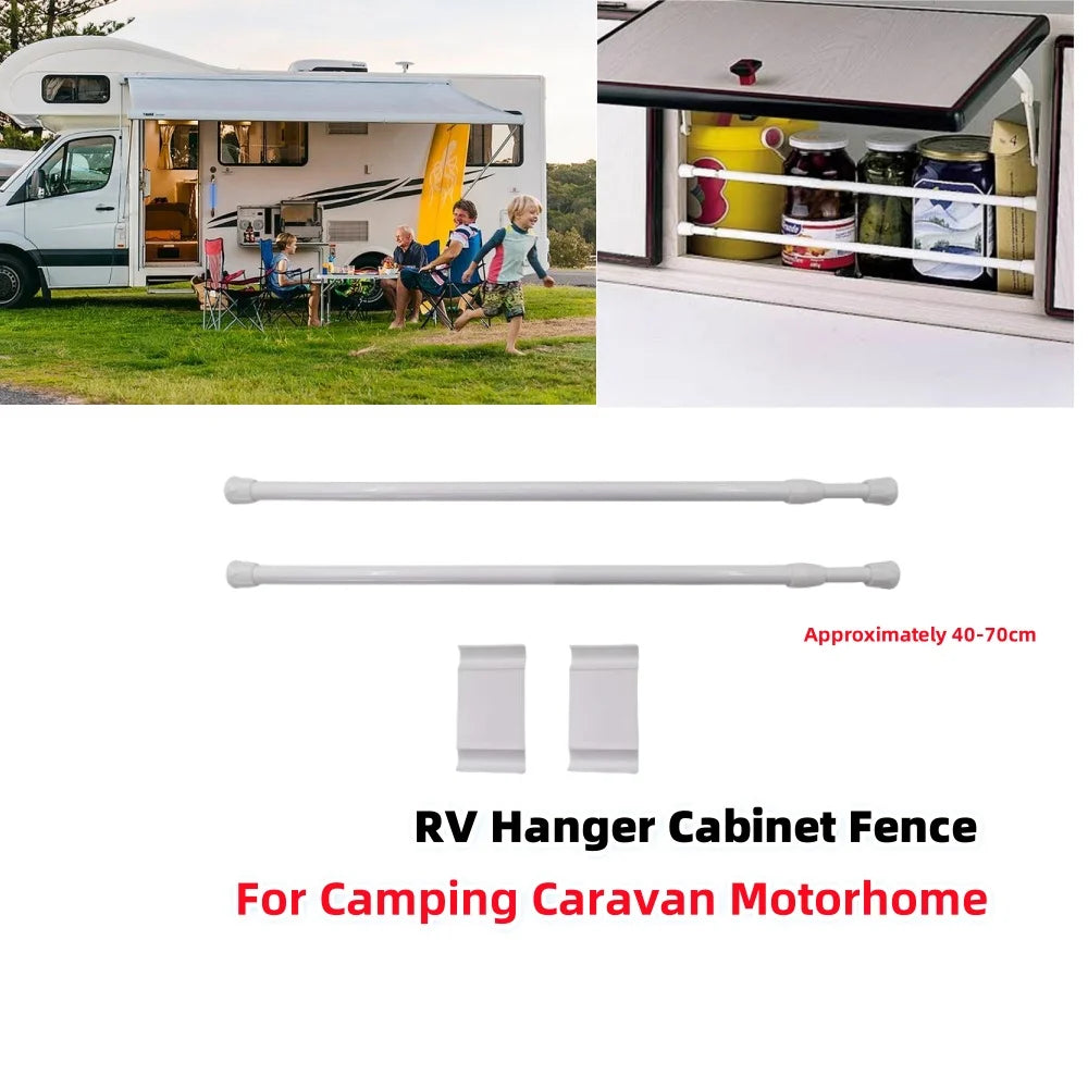 Adjustable RV Cabinet Storage Rails – 2 Pack (40–70 cm)