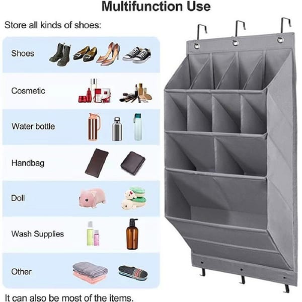 8-Tier Hanging Storage Organiser – Small Space & Home – Grey